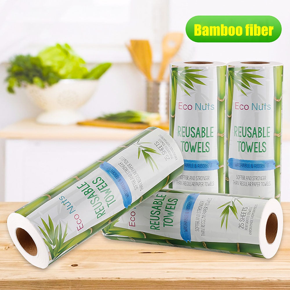 25 pcs Organic Bamboo Towels Kitchen Dish Cloth livealittlegreener