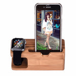 Bamboo Wood Charging Station Charger for iPhone or iWatch