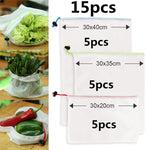 15pcs Reusable Grocery Bag For Vegetable and Fruit