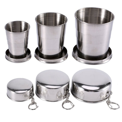 60ml 150ml 250ml Stainless Steel Camping Collapsible Folding Cup